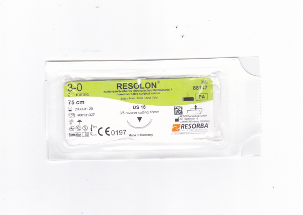 ������� 3-0 USP,DS 18, 2EP,0.75 �,�����,1 �����, RESORBA, 88147
