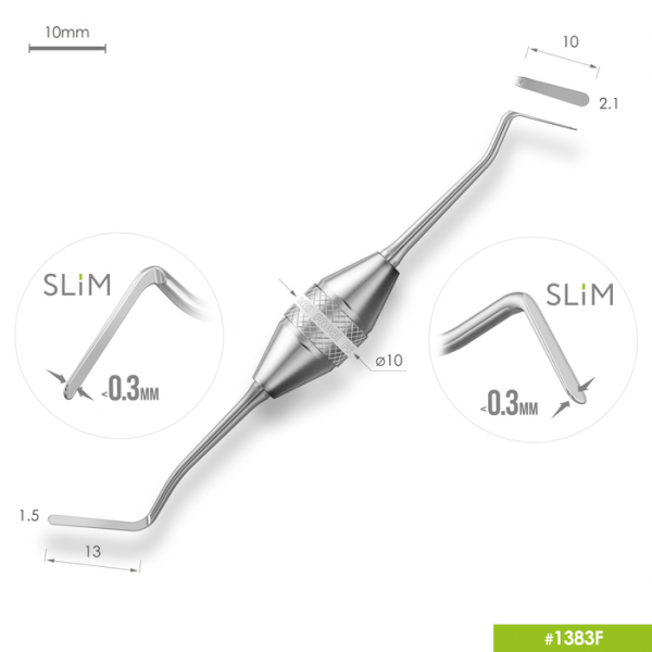 1383F Двухсторонняя прямая/дистальная гладилка SLIM Fabri 1383F Двухсторонняя прямая/дистальная гладилка SLIM Fabri