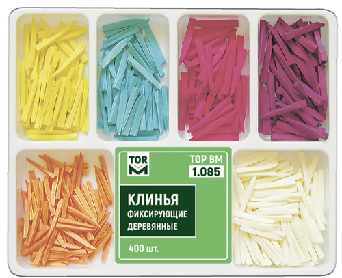 ТОР-1.085 Клинья фиксирующие деревянные 400 шт. ассорти ТОР-1.085 Клинья фиксирующие деревянные 400 шт. ассорти