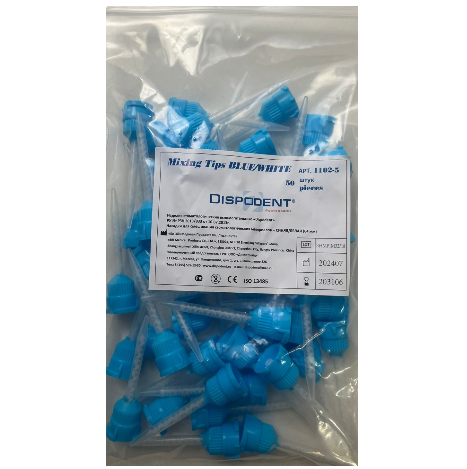 Насадки для смешивания Dispodent Mixing Tips Blue/White (Синяя/Белая, 64мм), 50 шт Насадки для смешивания Dispodent Mixing Tips Blue/White (Синяя/Белая, 64мм), 50 шт