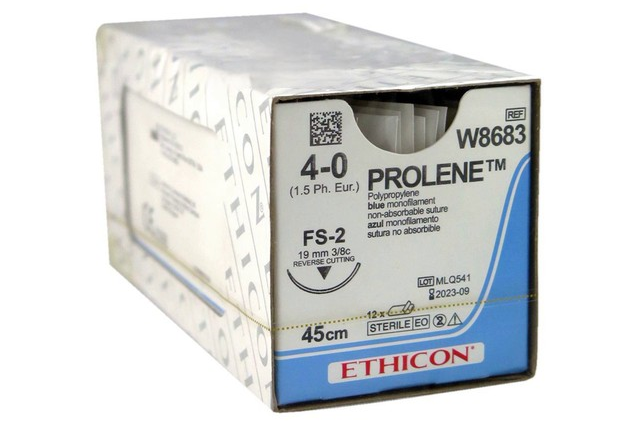 ������ (PROLENE) W8683 ���� 4/0, ���� 45 �� �����, ���� �-1 (��� ���. 19 �� ���.3/8) 12 �� Ethicon